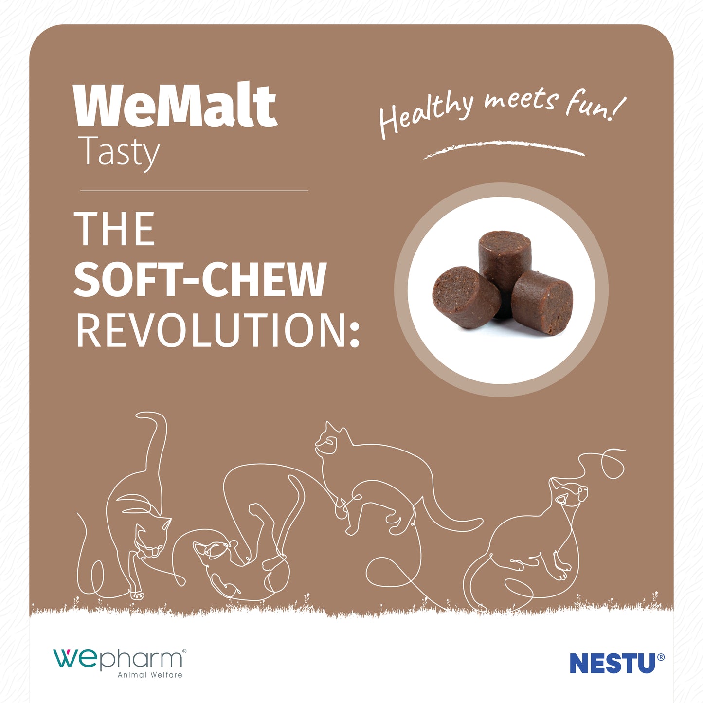 WeMalt Tasty for Cats & Kittens (30 soft-chews)