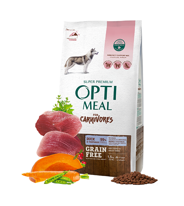 Optimeal Adult Dog All Breeds Duck & Veggies Grain Free Dry Food