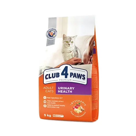 CLUB 4 PAWS Premium "URINARY HEALTH". Сomplete dry pet food for adult cats