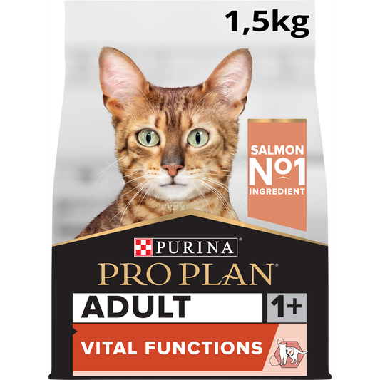 Pro Plan Adult Vital Functions Everyday Dry Cat Food with Salmon, 1.5 Kg