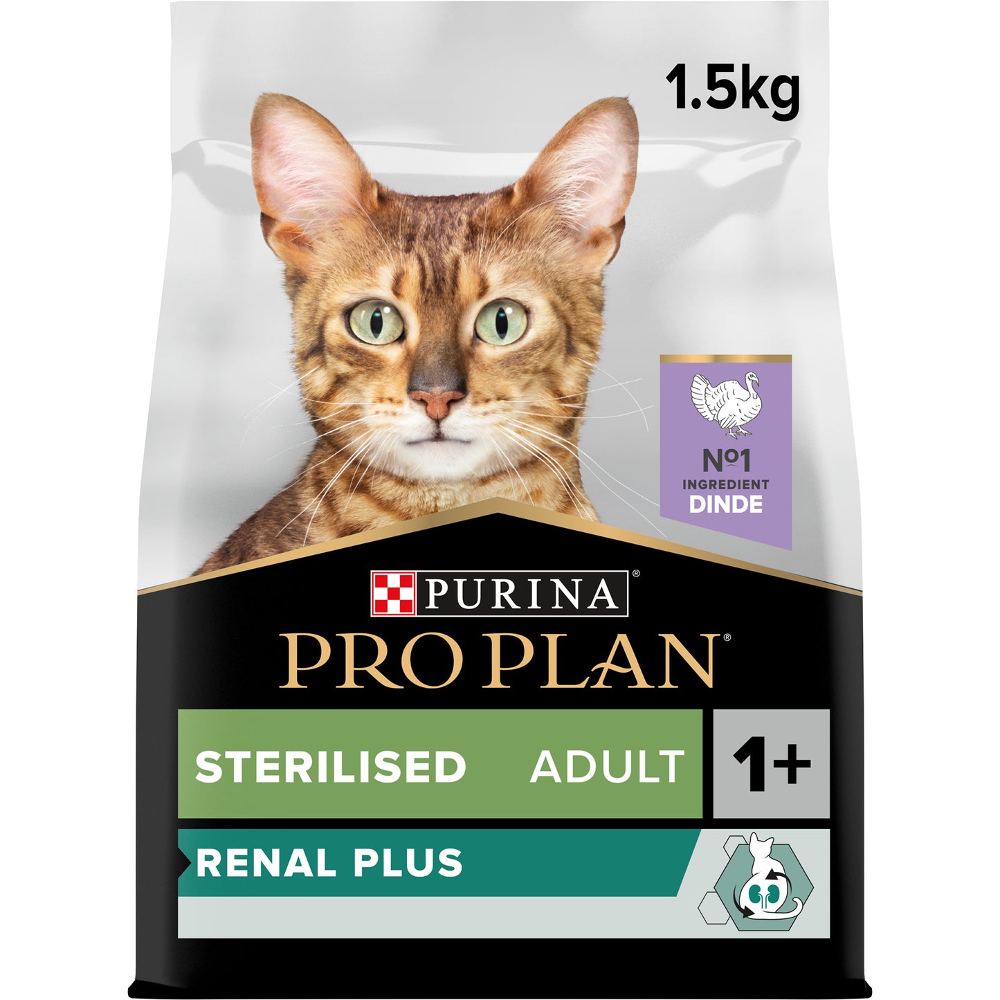 Pro Plan Steralized Adult Renal Plus Everyday Dry Cat Food with Turkey 1.5Kg