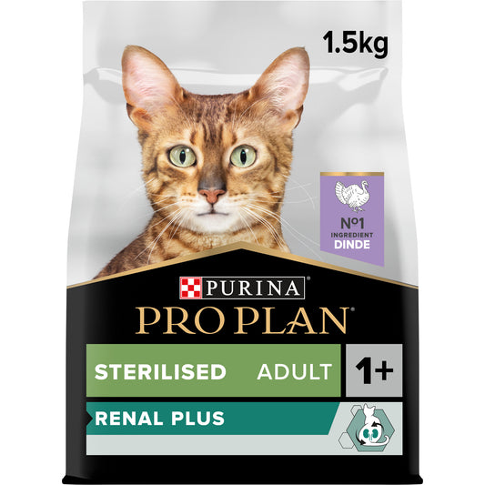 Pro Plan Steralized Adult Renal Plus Everyday Dry Cat Food with Turkey 1.5Kg