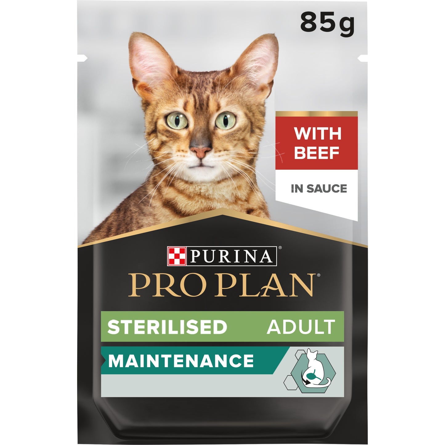 Pro Plan Sterilised Wet Cat Food, Beef in Gravy, Multipack 10x 85g