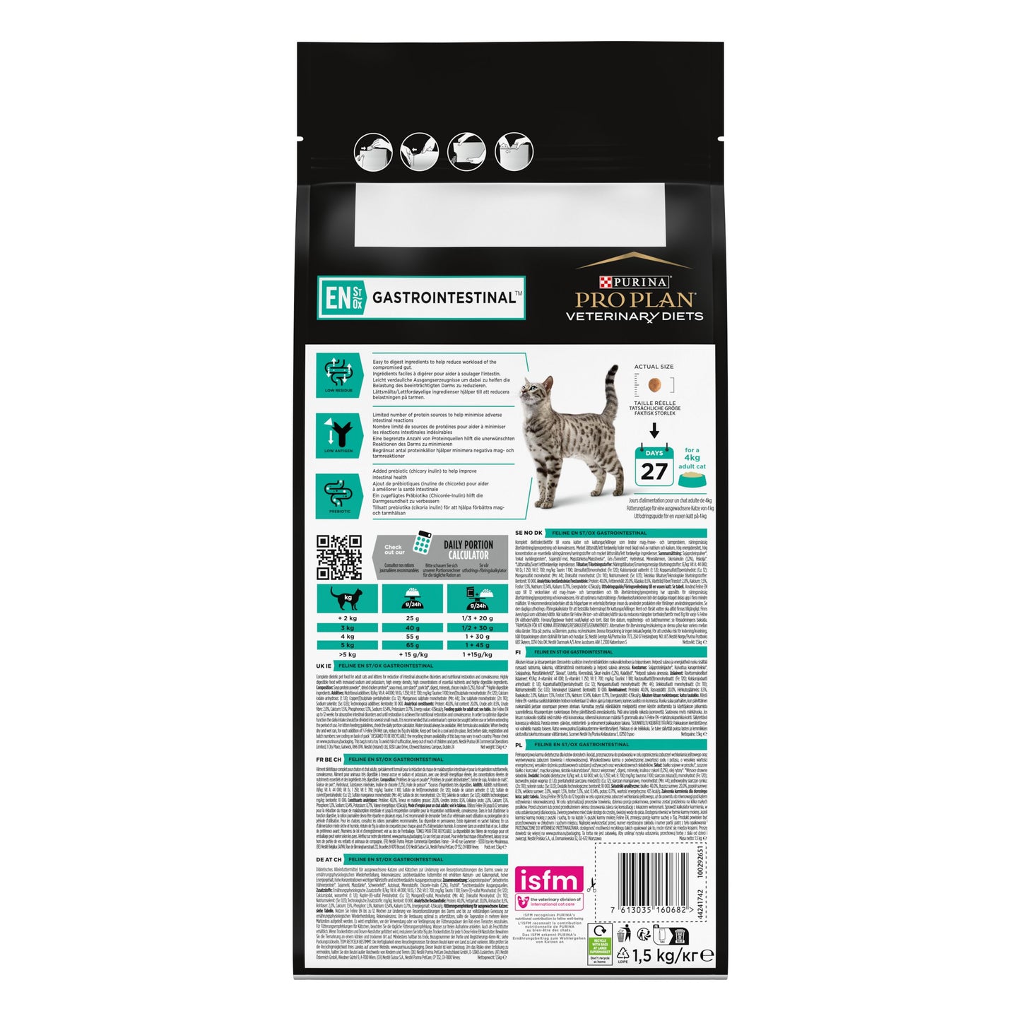 Pro Plan Veterinary Diets EN Gastrointestinal Dry Cat Food 1.5Kg and 5Kg