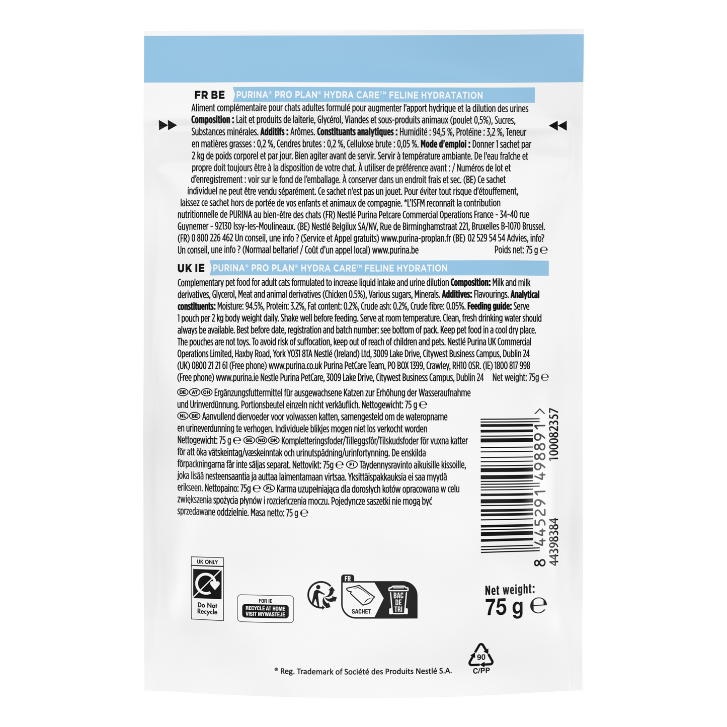 Pro Plan Hydra Care Feline Hydration Supplement Case 10x85g