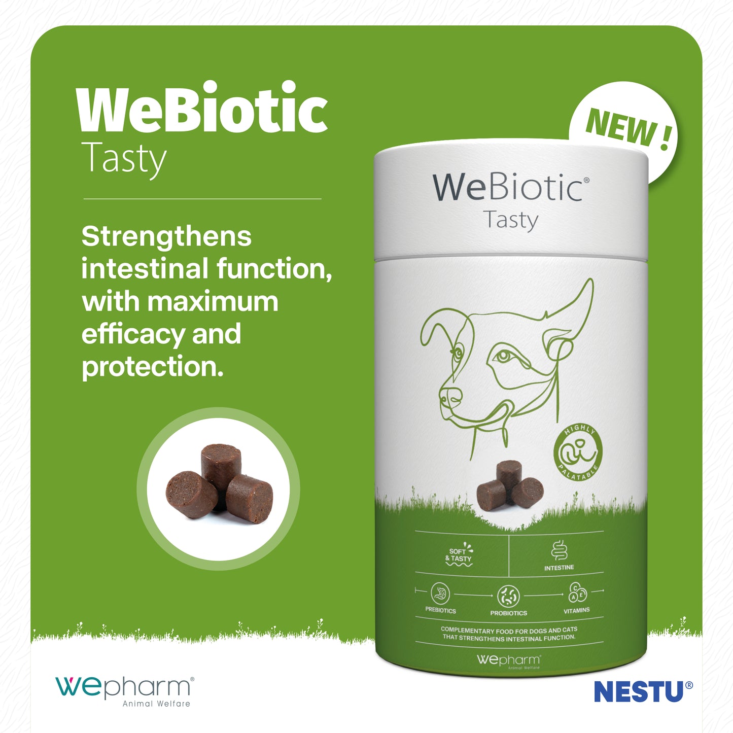 WeBiotic Tasty x 30 Soft Chews For Cats nd Dogs