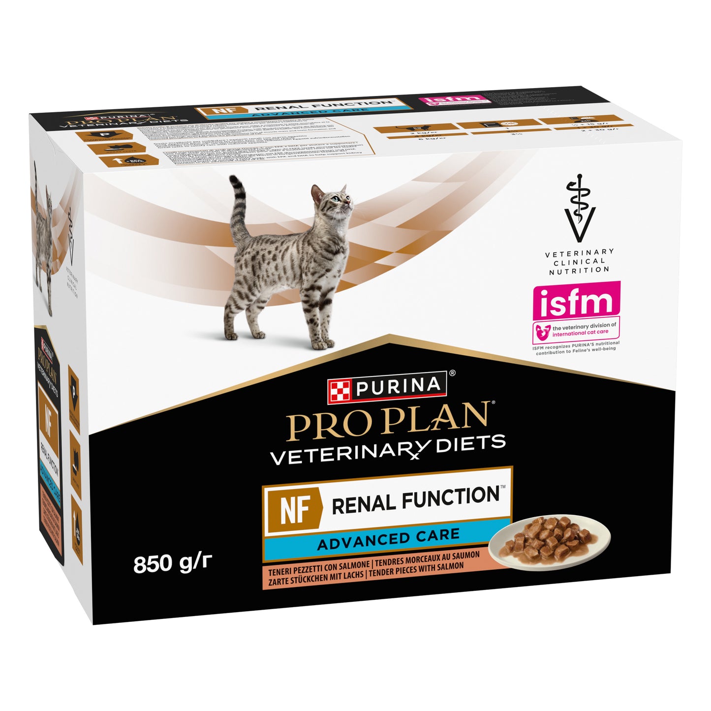 Pro Plan Veterinary Diets NF Renal Function Wet Cat Food Pouch Salmon in Gravy 85g x 10