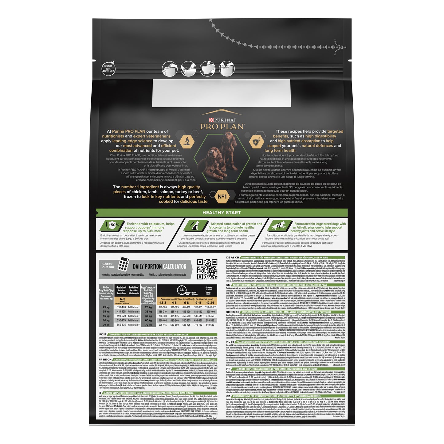 Pro Plan Healthy Start Large Athletic Puppy, Dry Dog food with Chicken,