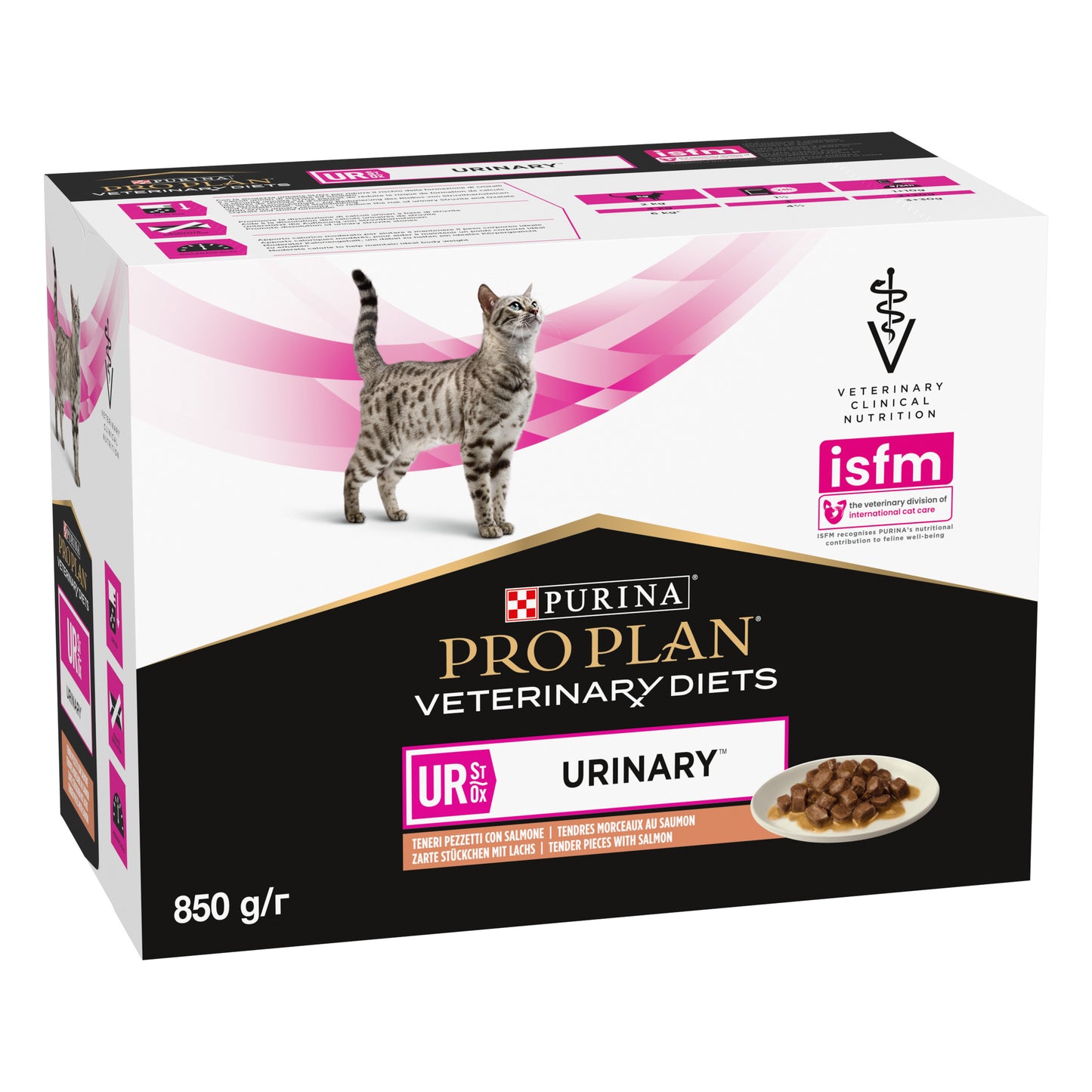 Pro Plan Veterinary Diets UR Urinary Wet Cat Food Pouch Salmon in Gravy 85g x 10