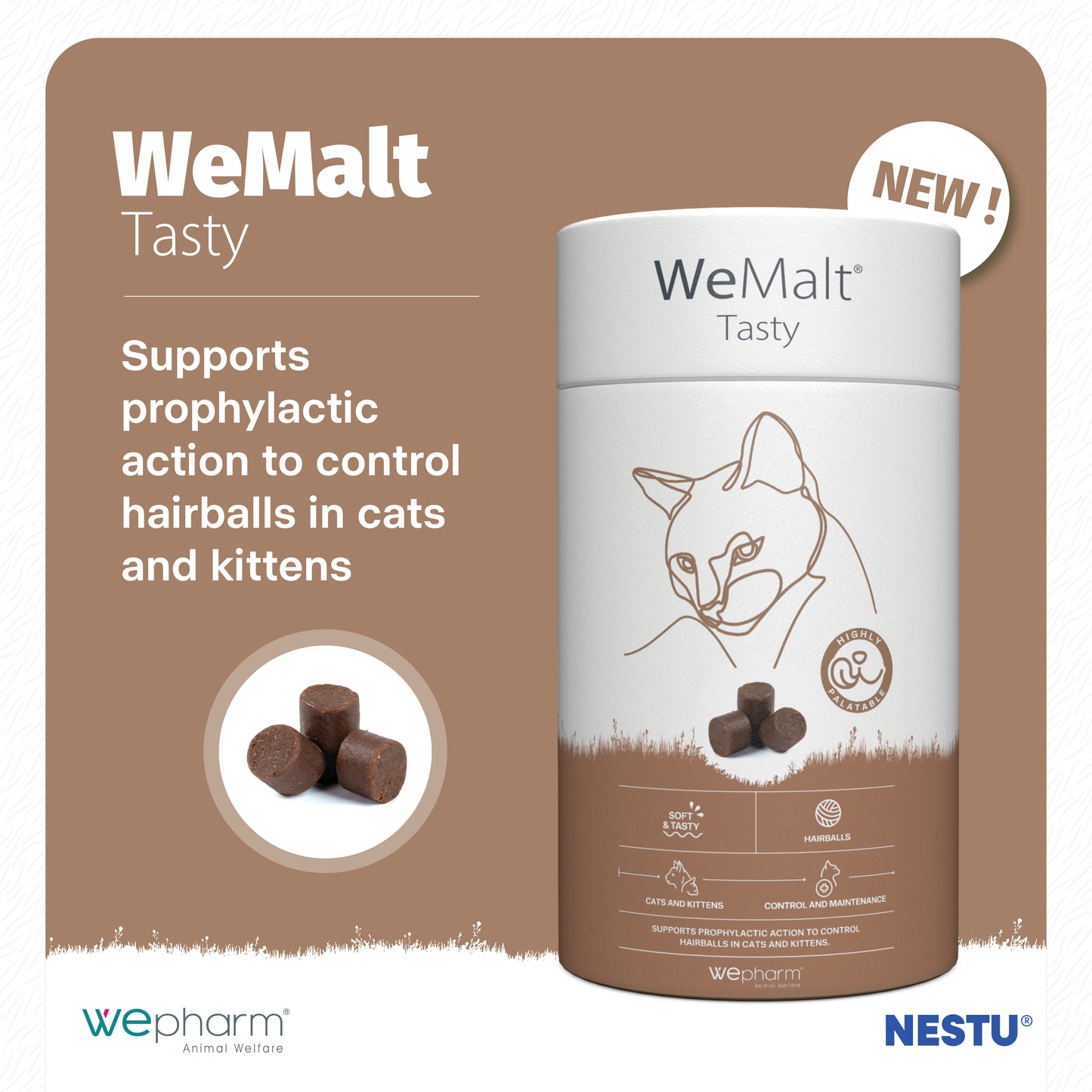 WeMalt Tasty for Cats & Kittens (30 soft-chews)