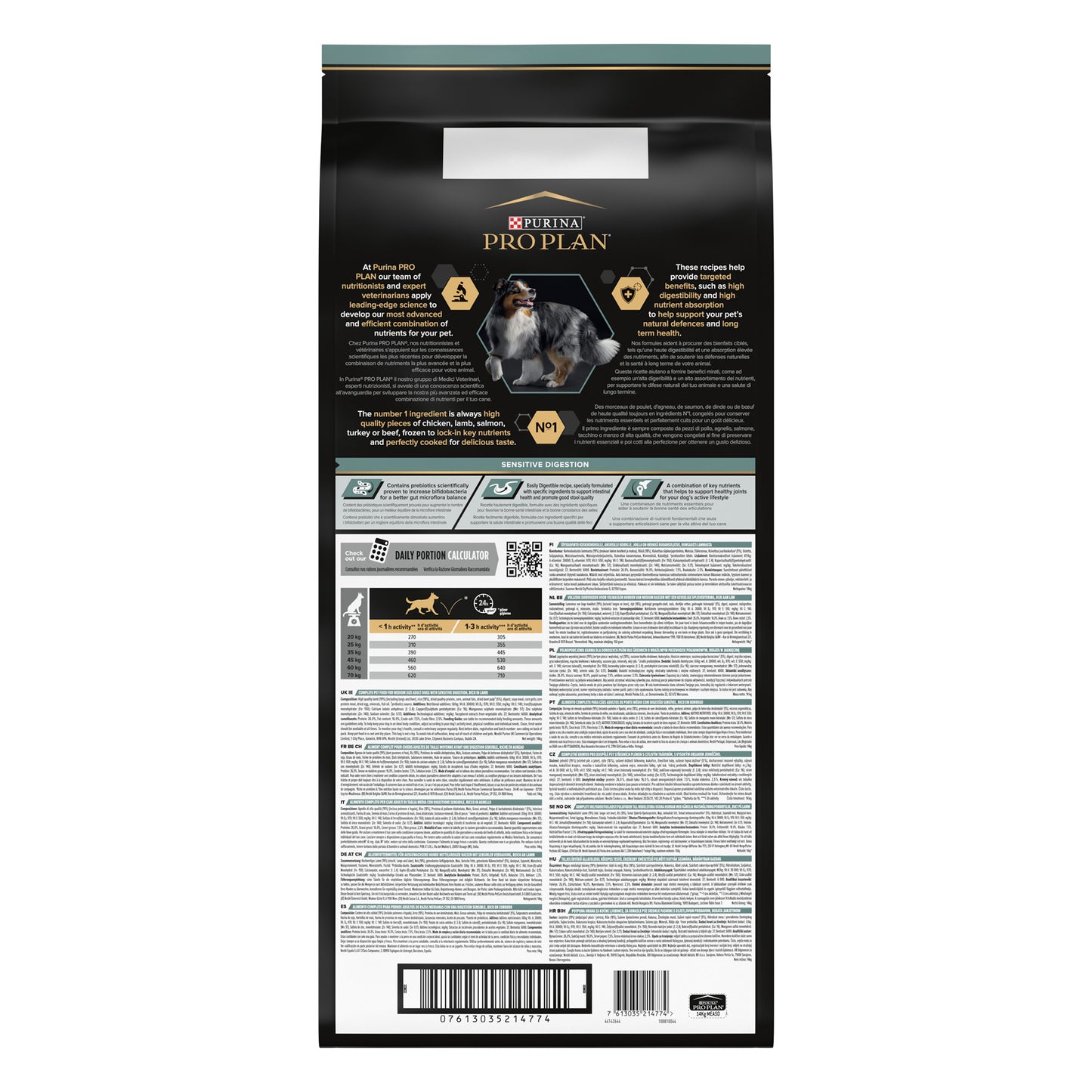 Pro Plan Medium Adult Sensitive Digestion Dry Dog Food with Lamb 3Kg