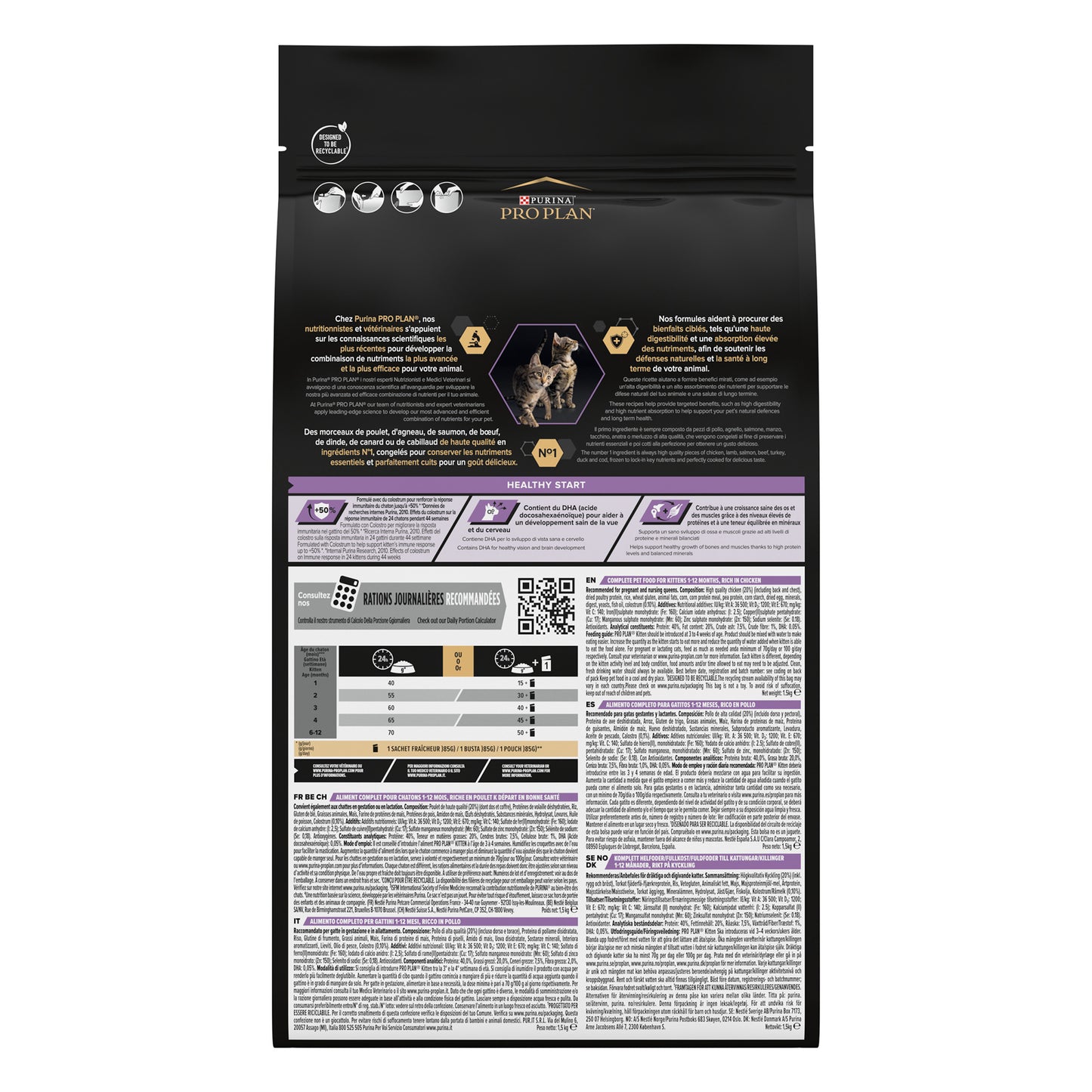 Pro Plan Kitten Healthy Start Dry Cat Food with Chicken 1.5 Kg