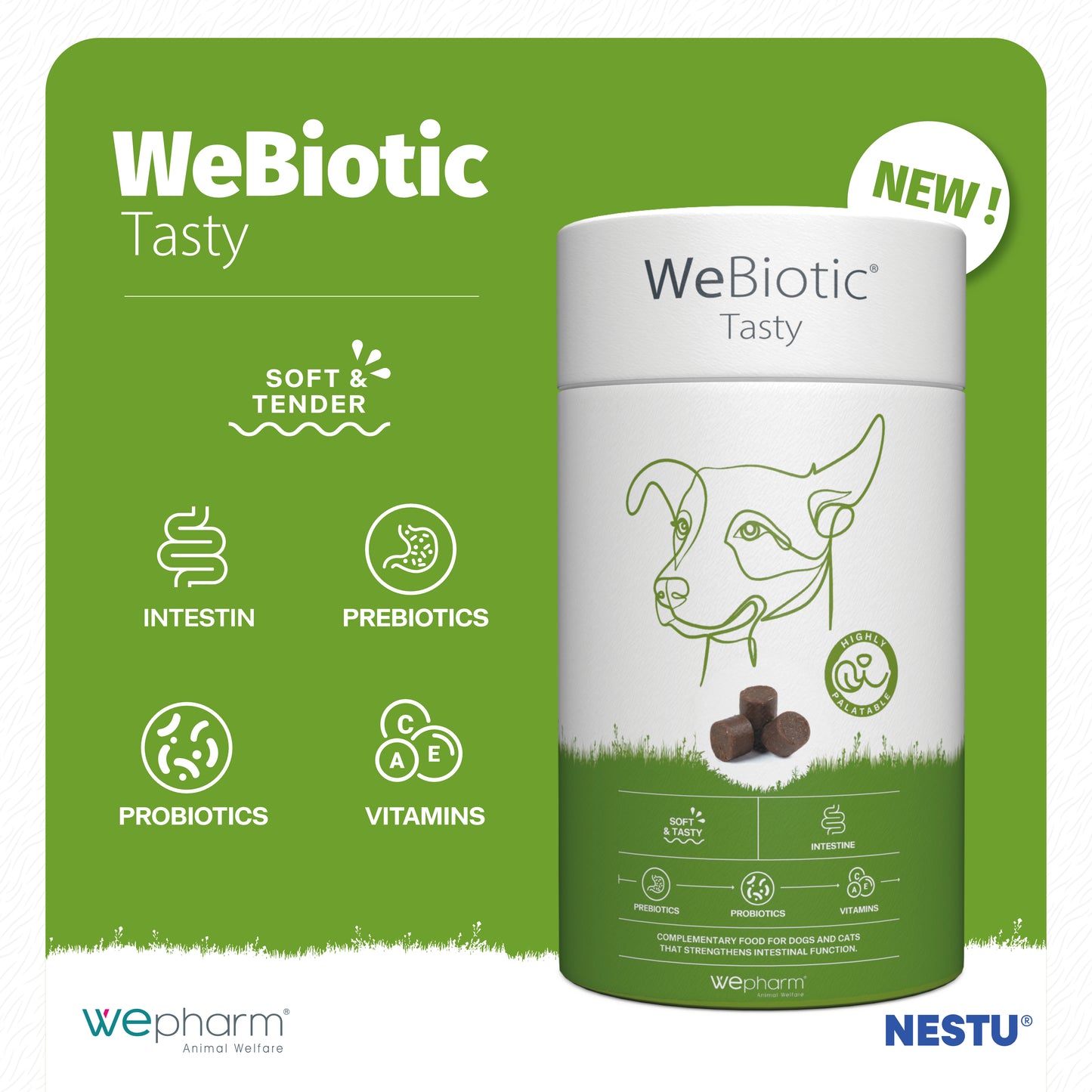 WeBiotic Tasty x 30 Soft Chews For Cats nd Dogs