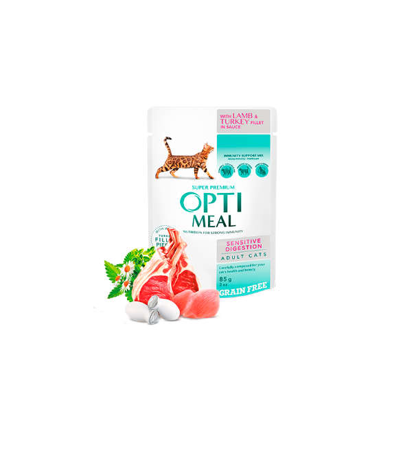 Optimeal Adult Sensitive Digestion Lamb and Turkey 85G X 12PCS