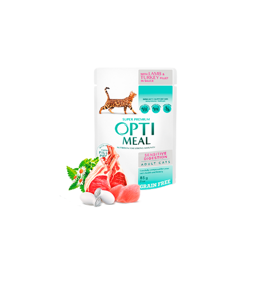 Optimeal Adult Sensitive Digestion Lamb and Turkey 85G X 12PCS