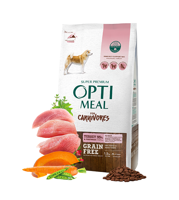 Optimeal Grain Free Dry For Adult Dogs All Breeds Turkey & Veggies