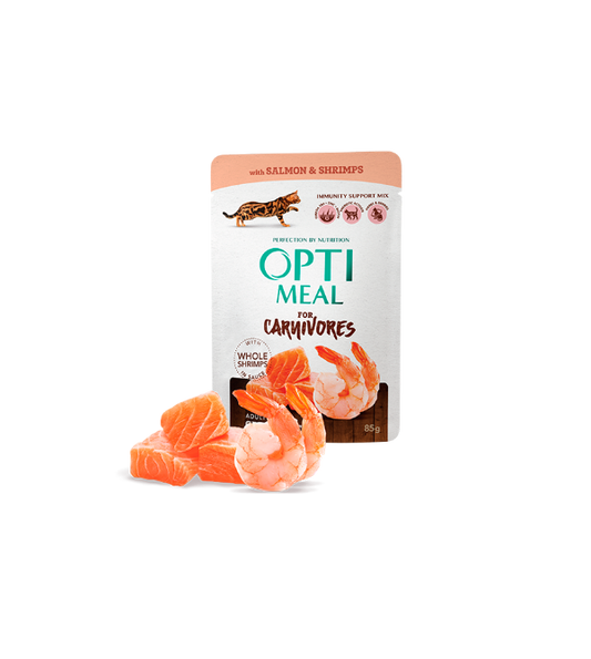 Optimeal Adult Cat Salmon with Shrimp 85G X 12PCS
