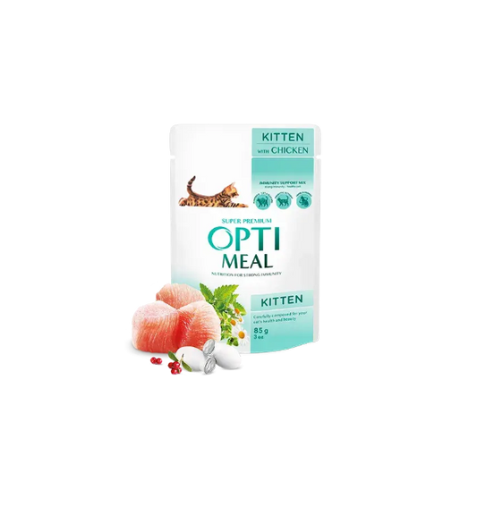 OPTIMEAL WET FOOD FOR KITTENS - CHICKEN 85g X12PCS